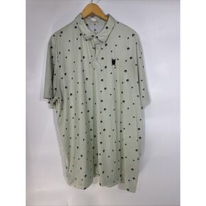 Adidas‎ Ultimate 365 all Over Print Golf Polo Shirt Men's 2XL Green HK6856